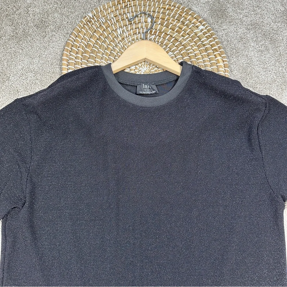 SOLD | Dressed in Lala Casual Luxe Midi Dress in Black Disco Sparkle Boxy S - Picture 5 of 16